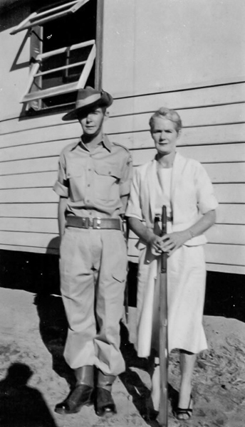 John in National Service kit with his Mother
