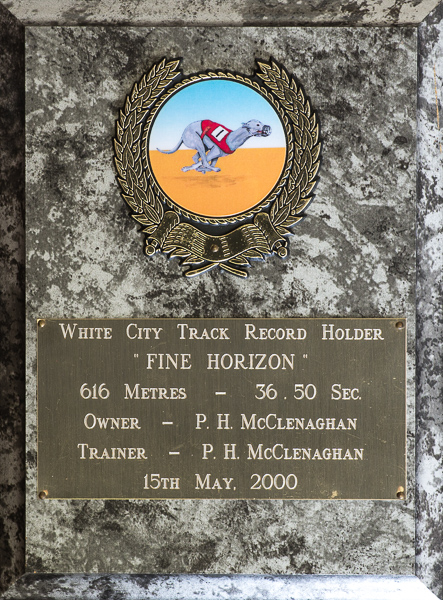 Track record plaque 